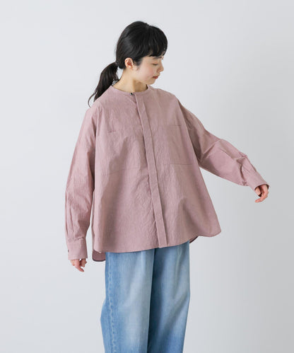 棉麻面料 雙口袋 襯衫