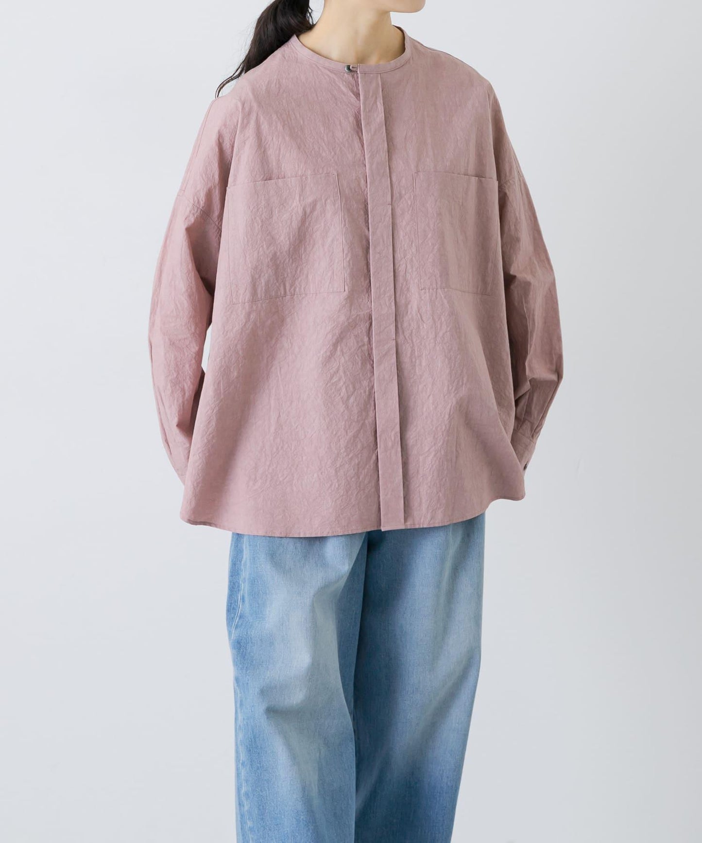 棉麻面料 雙口袋 襯衫