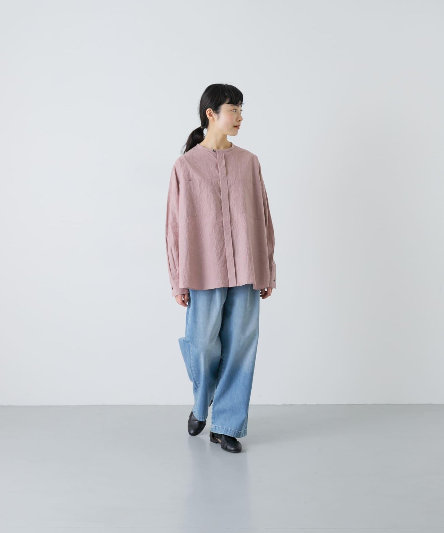 棉麻面料 雙口袋 襯衫