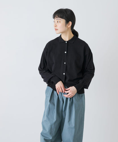 棉質細針織POLO領針織開衫