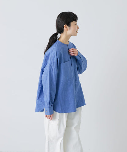 棉麻面料 雙口袋 襯衫