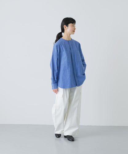 棉麻面料 雙口袋 襯衫