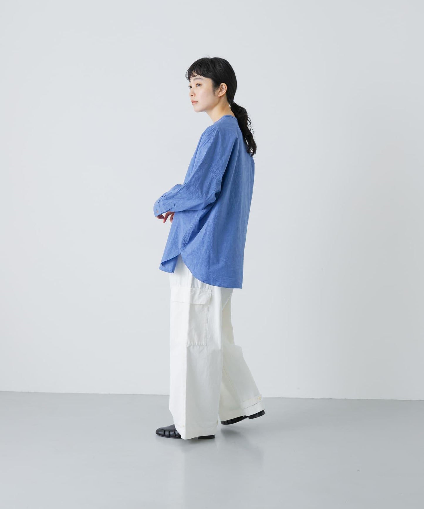 棉麻面料 雙口袋 襯衫