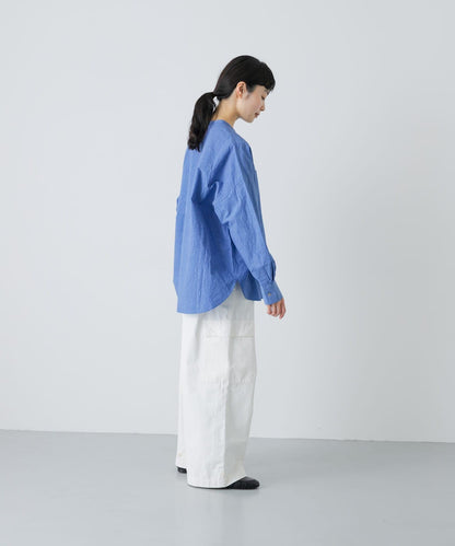 棉麻面料 雙口袋 襯衫