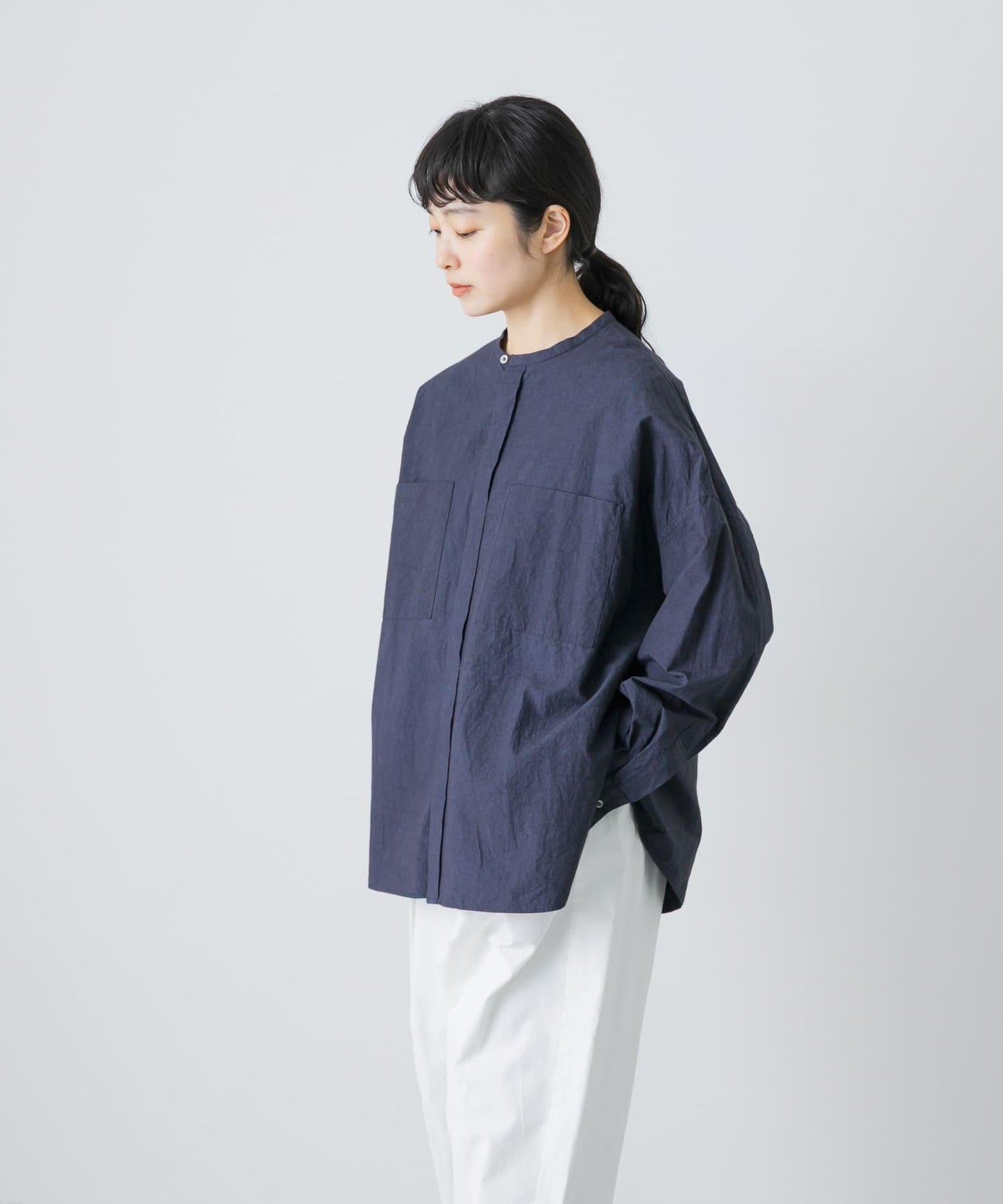 棉麻面料 雙口袋 襯衫