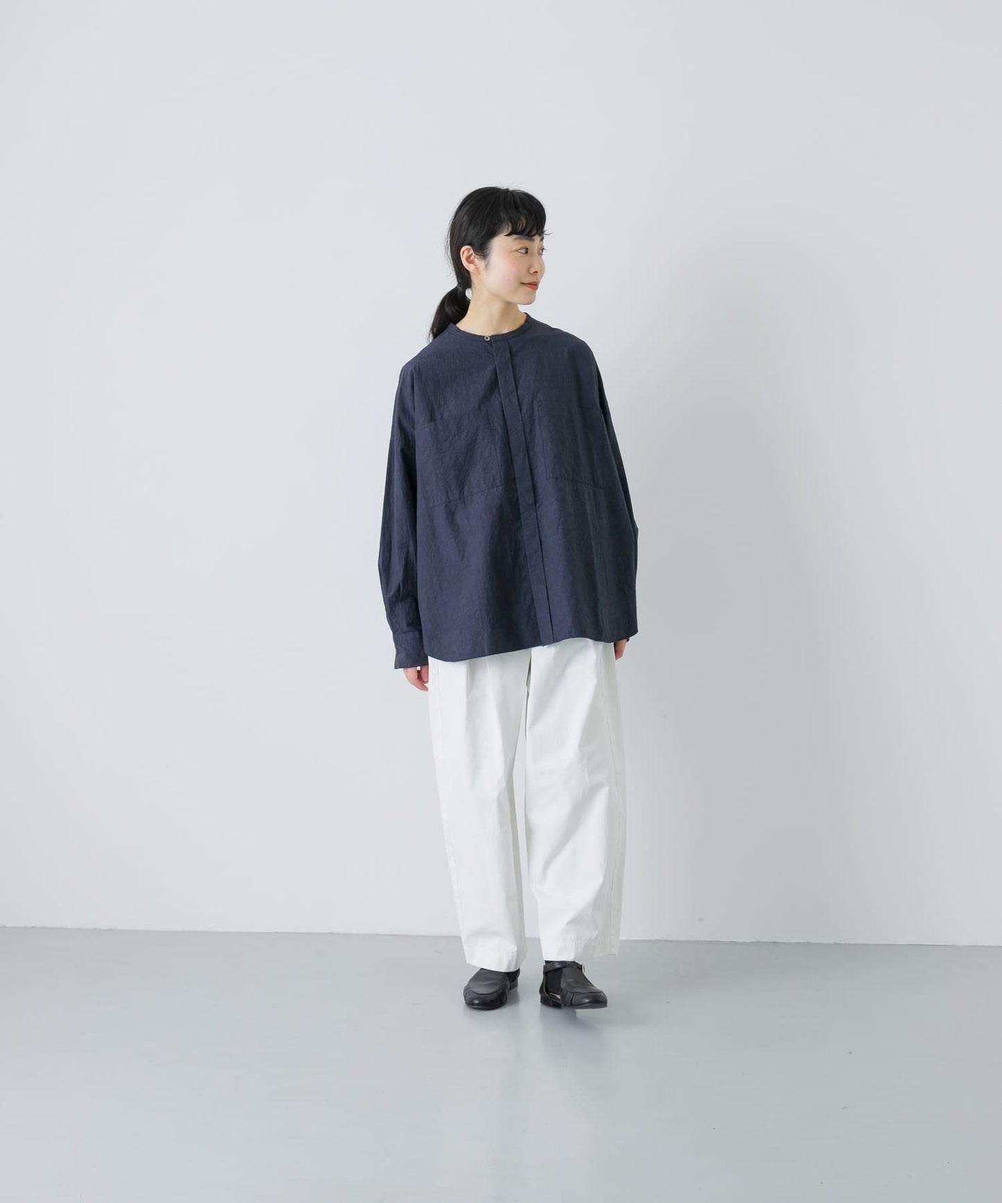 棉麻面料 雙口袋 襯衫