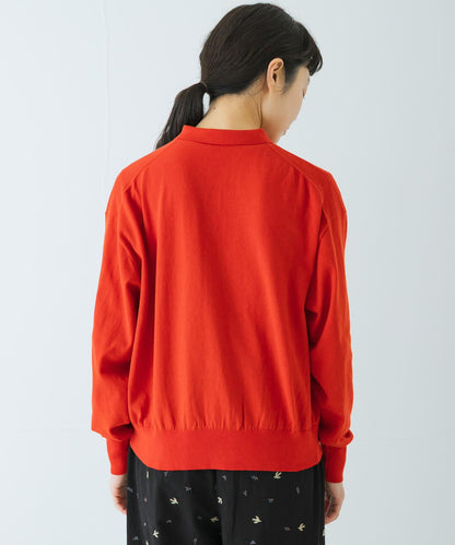 棉質細針織POLO領針織開衫