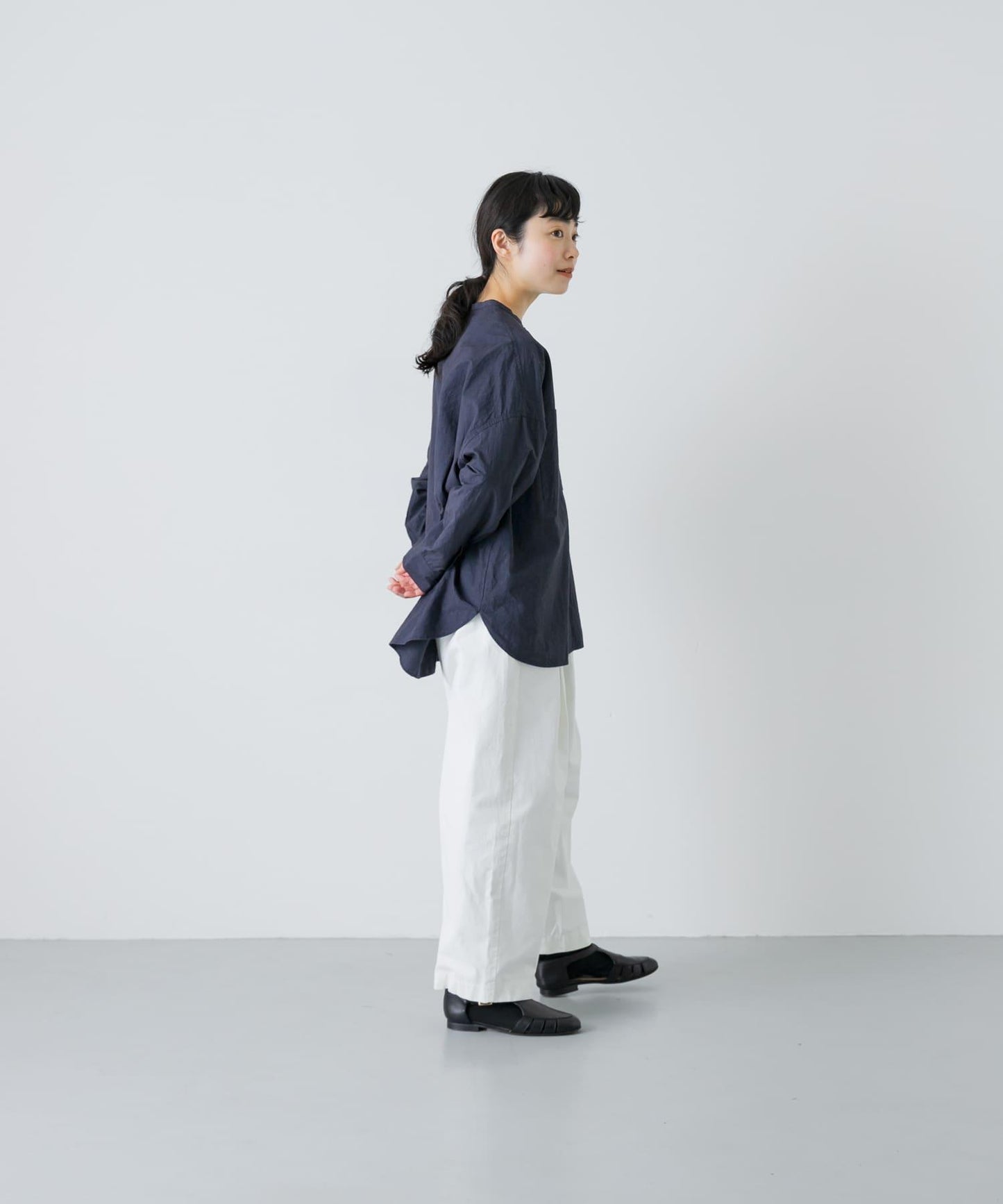 棉麻面料 雙口袋 襯衫