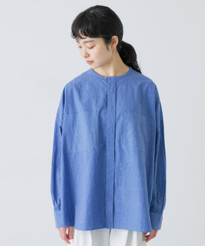 棉麻面料 雙口袋 襯衫