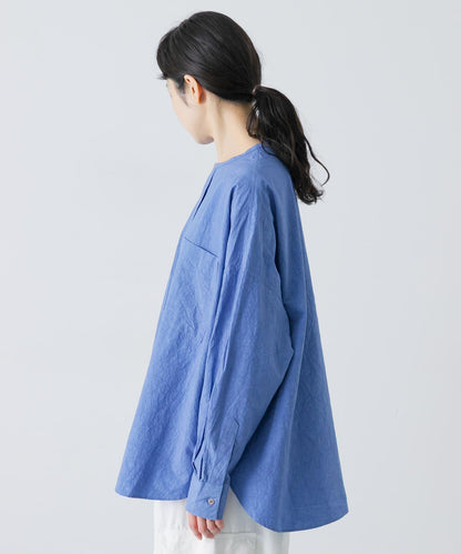 棉麻面料 雙口袋 襯衫