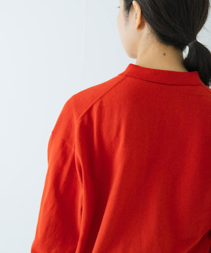 棉質細針織POLO領針織開衫