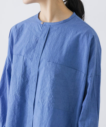 棉麻面料 雙口袋 襯衫