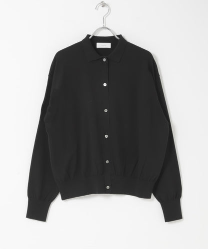 棉質細針織POLO領針織開衫