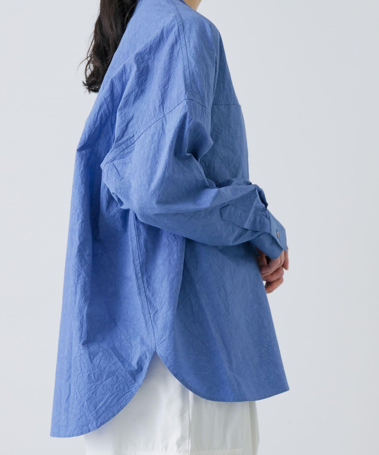 棉麻面料 雙口袋 襯衫