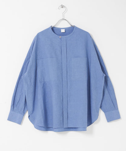 棉麻面料 雙口袋 襯衫