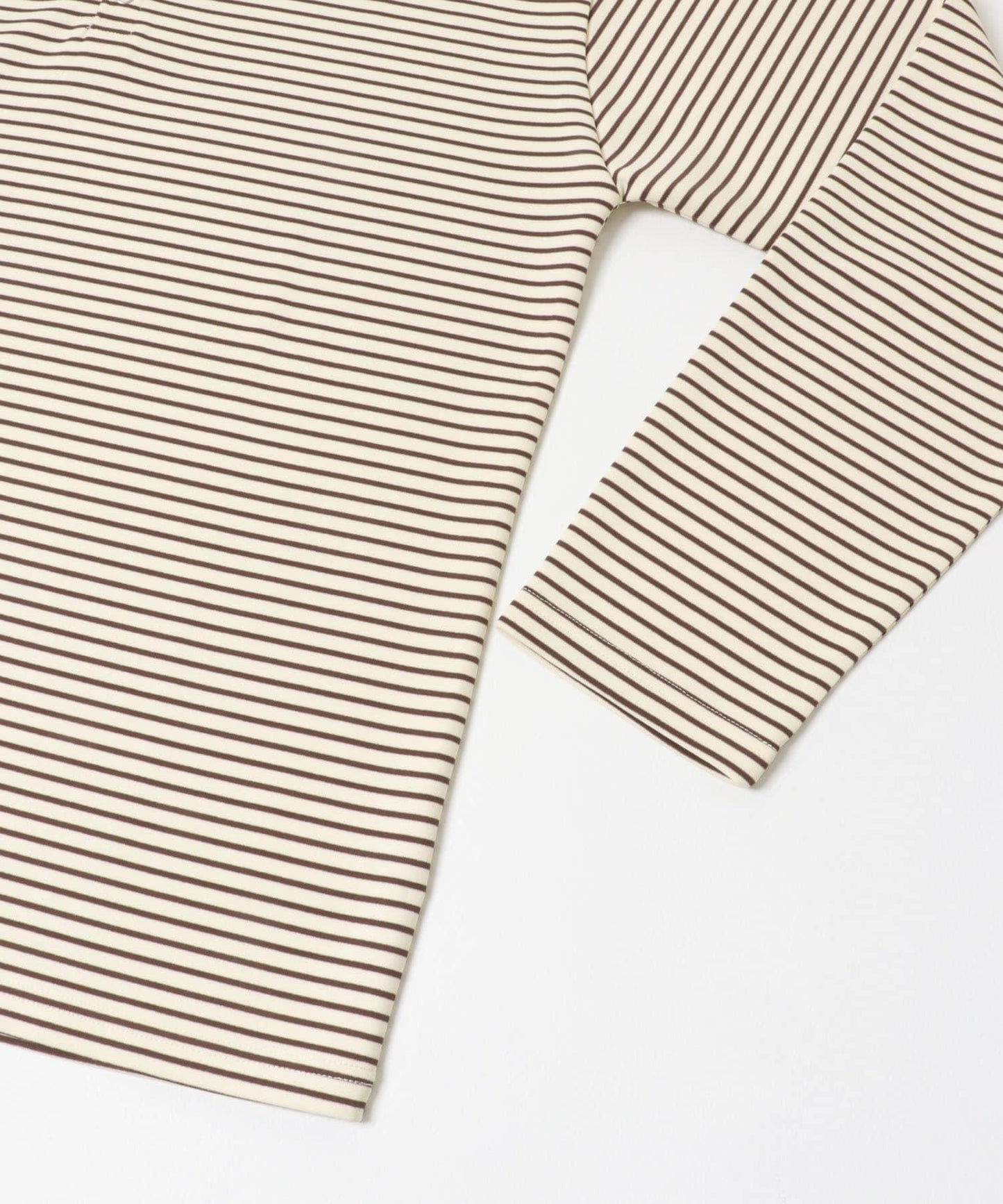 條紋亨利領長袖T恤