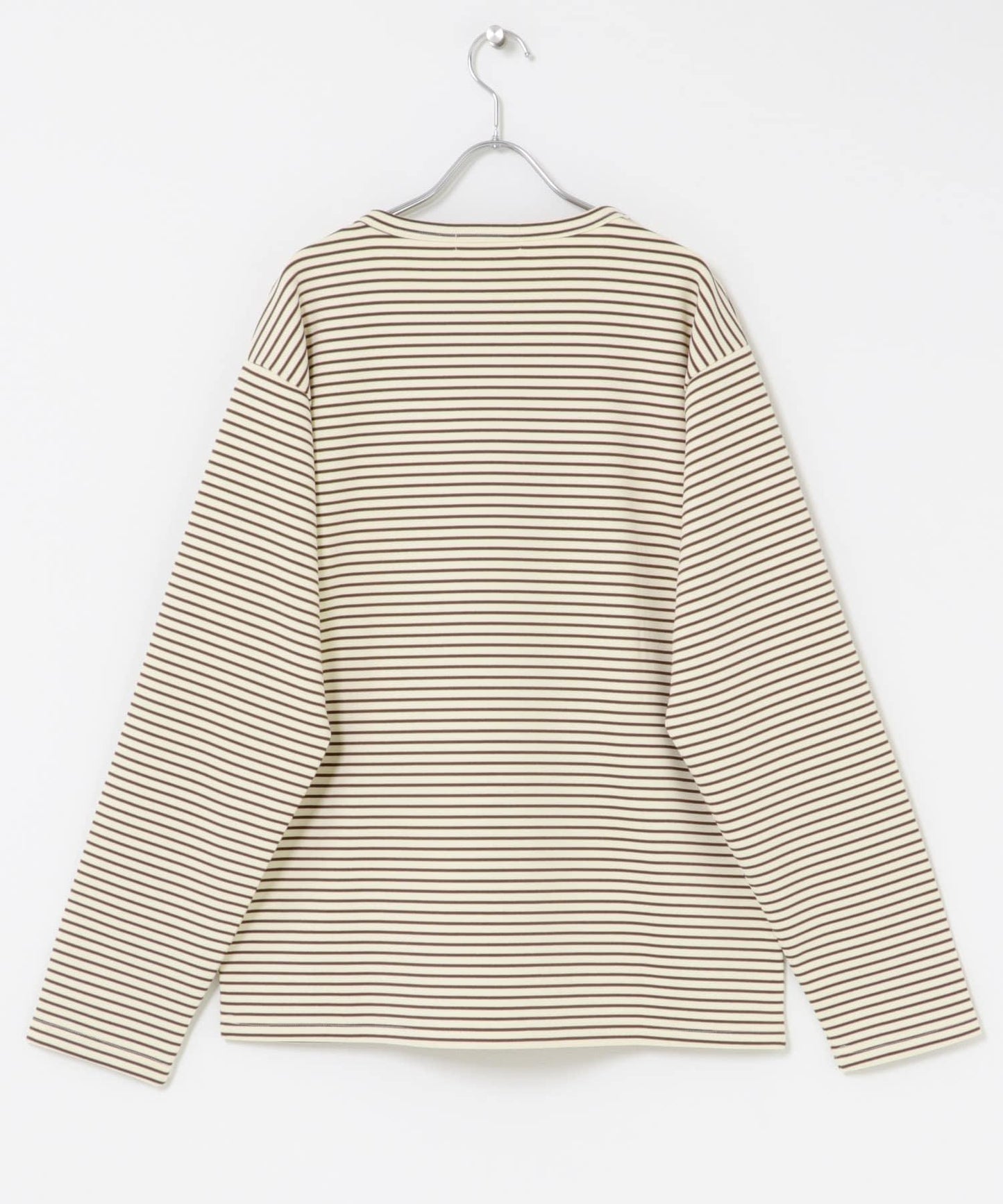 條紋亨利領長袖T恤