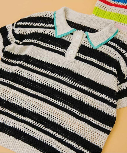 I'm Jelly 條紋針織可機洗POLO衫