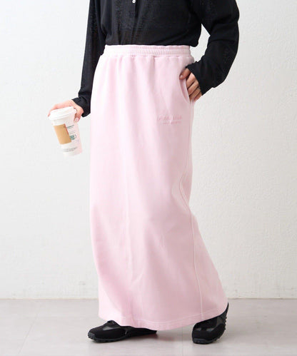 單點Logo刺繡水洗做舊丹寧風面料半身裙