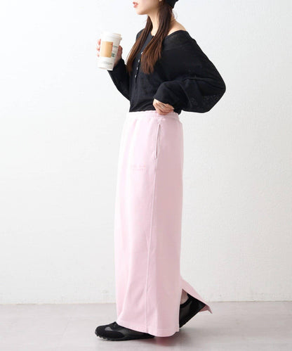 單點Logo刺繡水洗做舊丹寧風面料半身裙