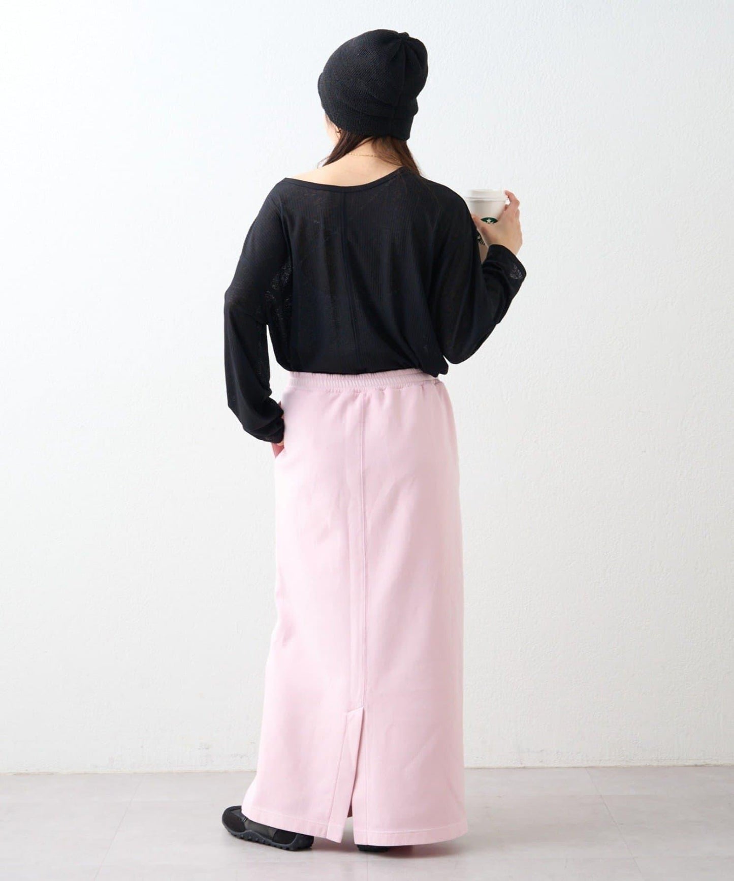 單點Logo刺繡水洗做舊丹寧風面料半身裙