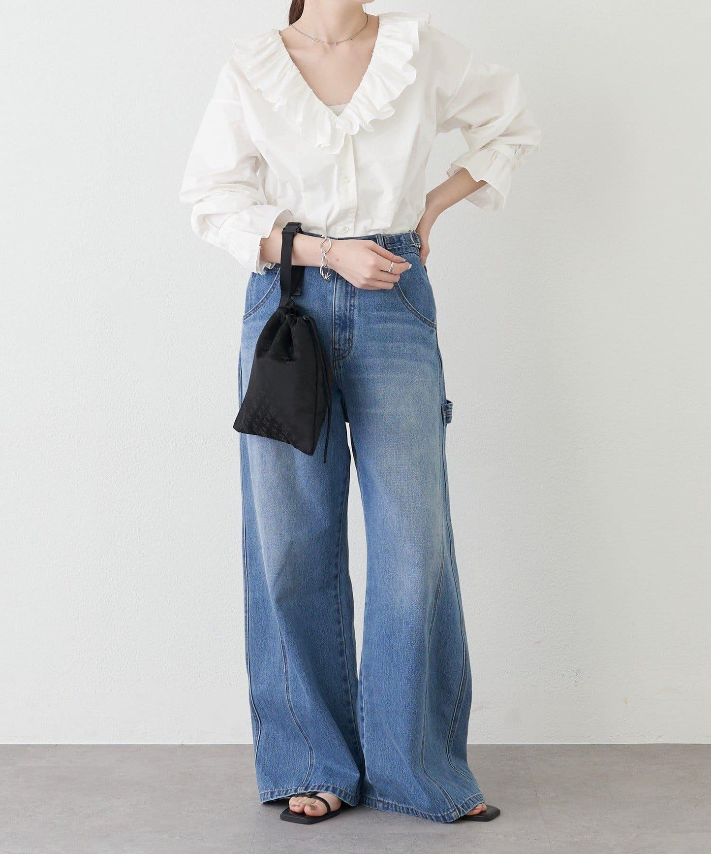 尼龍提花 抽繩收納袋 L款