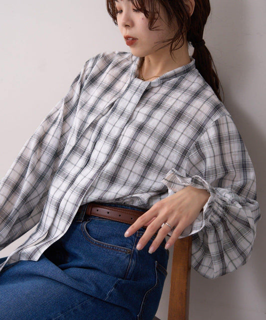 willow 蝴蝶結領 袖部抽褶 襯衫