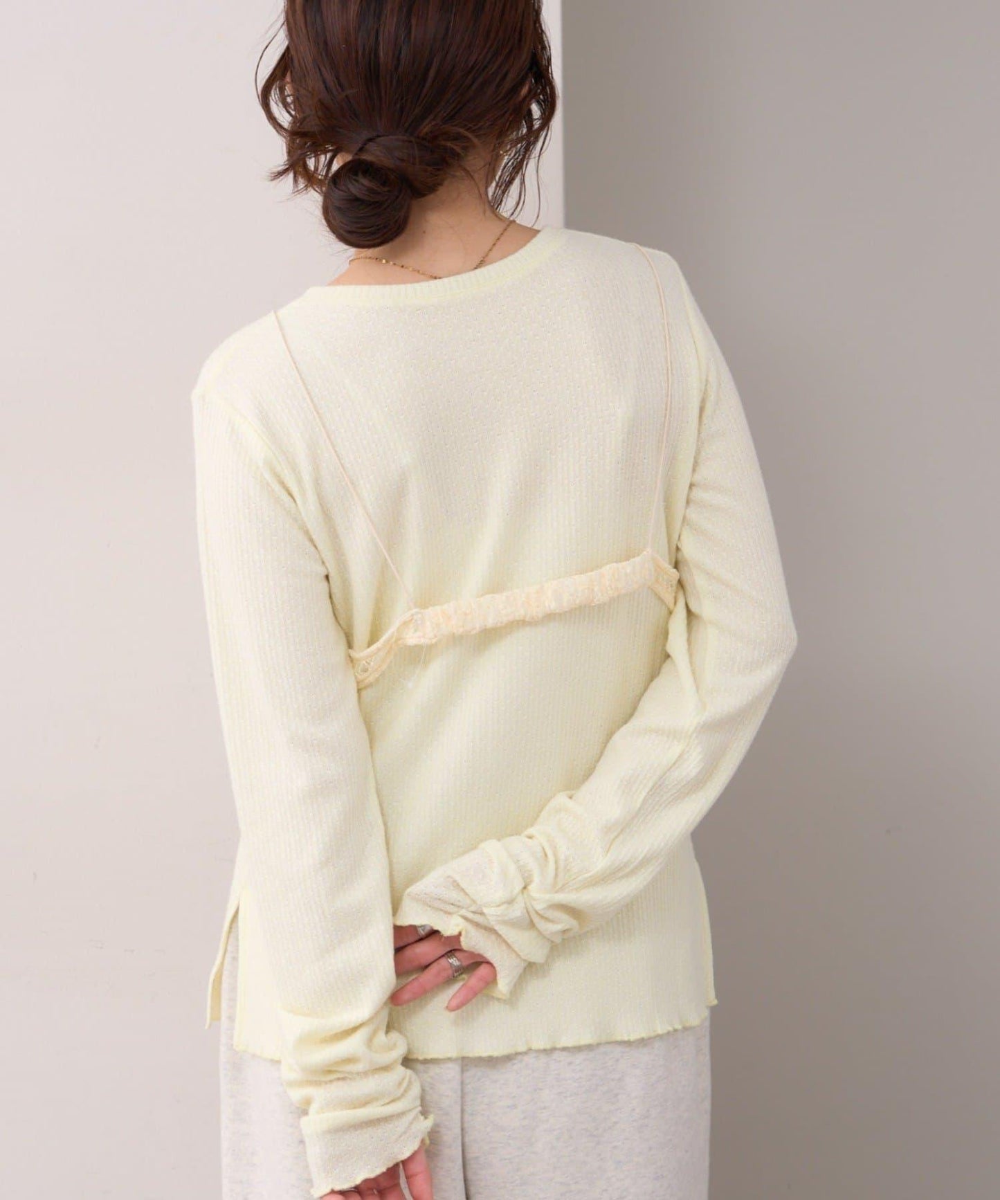 willow 蕾絲文胸吊帶拼接蜂巢紋上衣