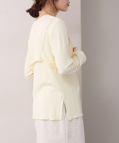 willow 蕾絲文胸吊帶拼接蜂巢紋上衣