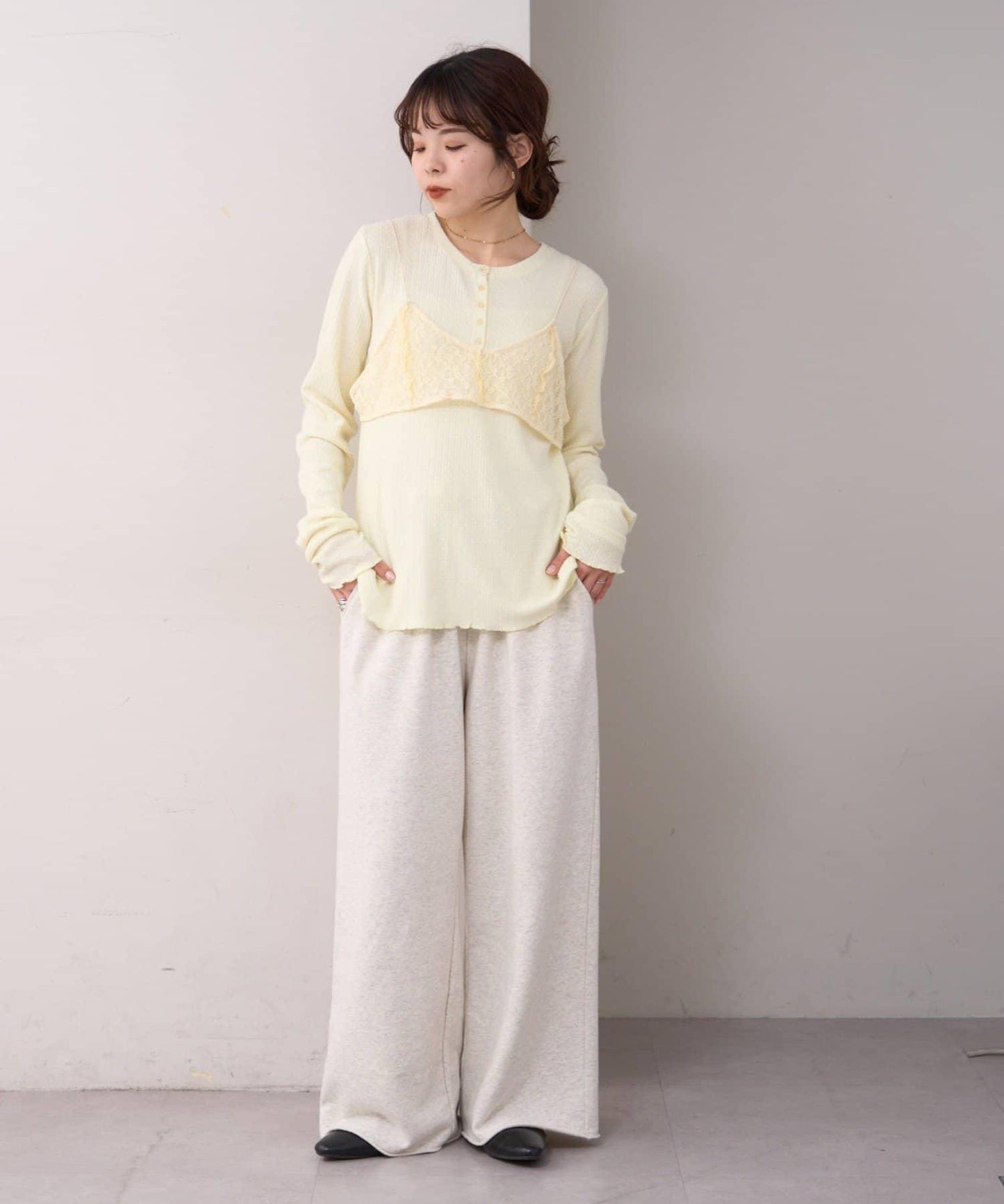 willow 蕾絲文胸吊帶拼接蜂巢紋上衣