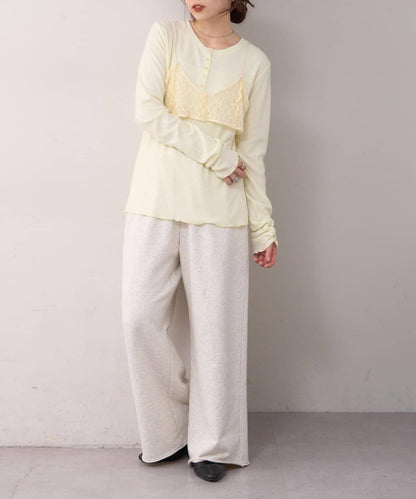 willow 蕾絲文胸吊帶拼接蜂巢紋上衣