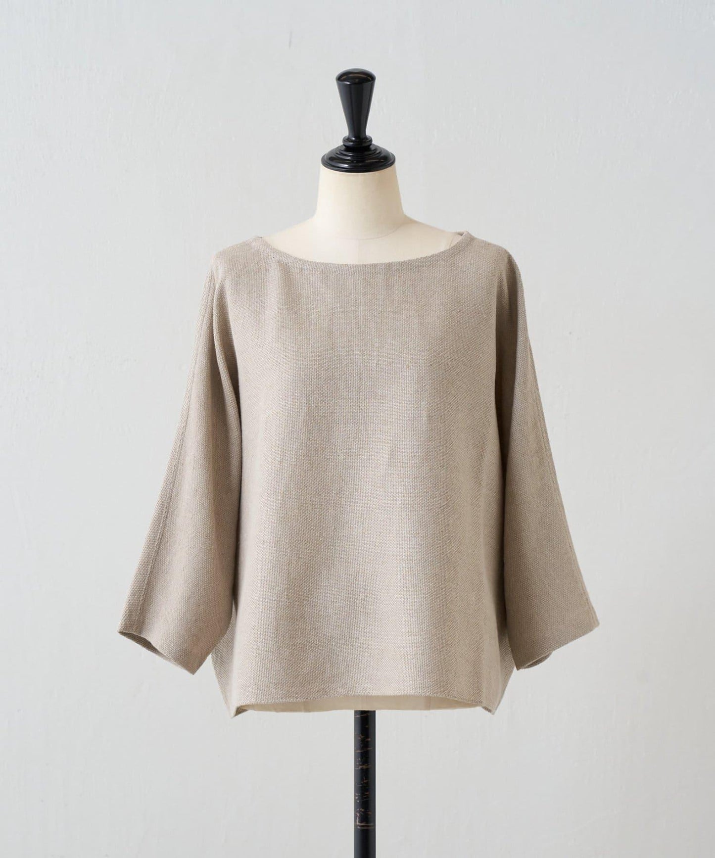 亞麻Inlay針織套頭上衣