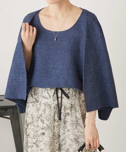 亞麻嵌織針織開衫