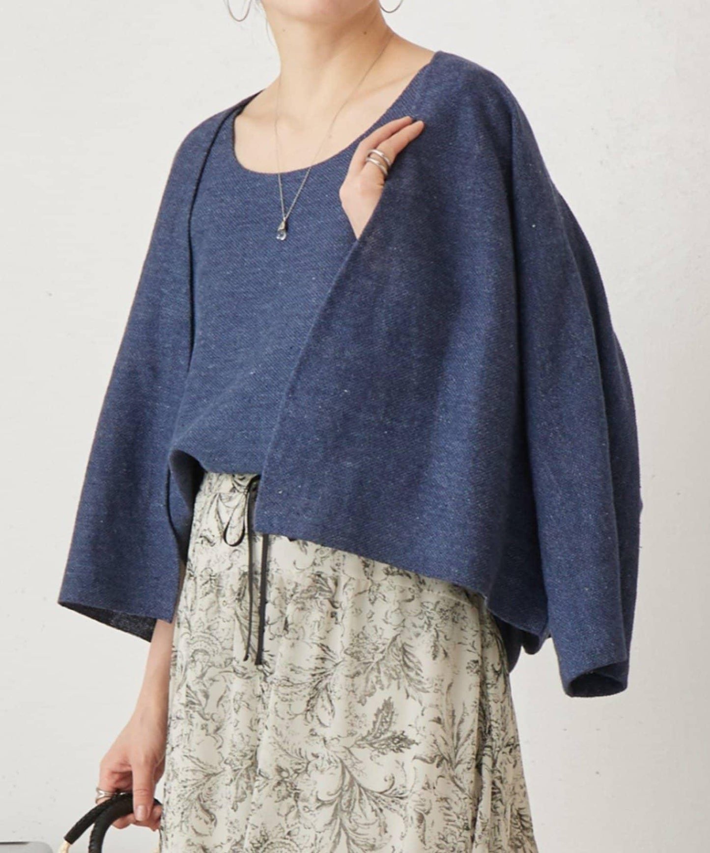 亞麻嵌織針織開衫