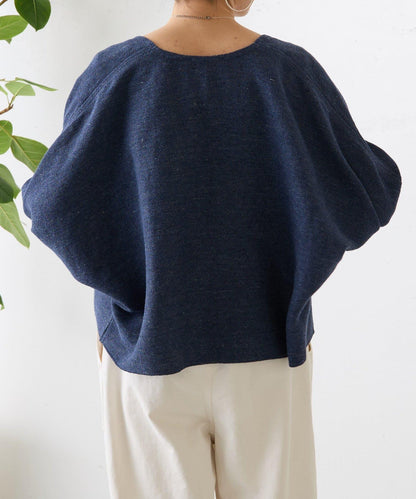 亞麻嵌織針織開衫