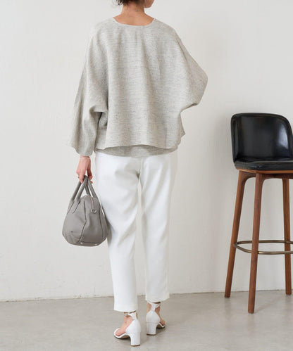 亞麻嵌織針織開衫