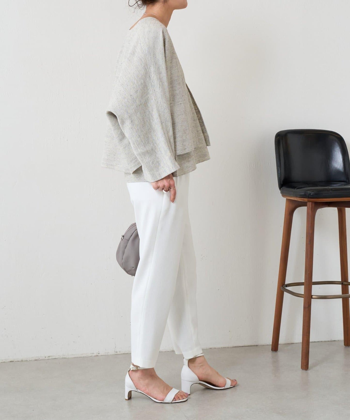 亞麻嵌織針織開衫