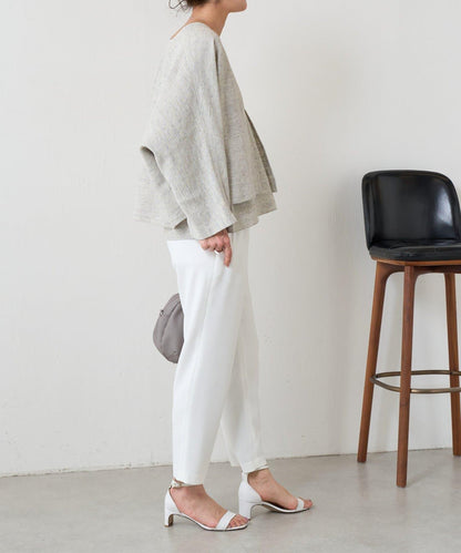 亞麻嵌織針織開衫