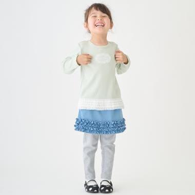 下襬荷葉邊 附打底褲 半身裙