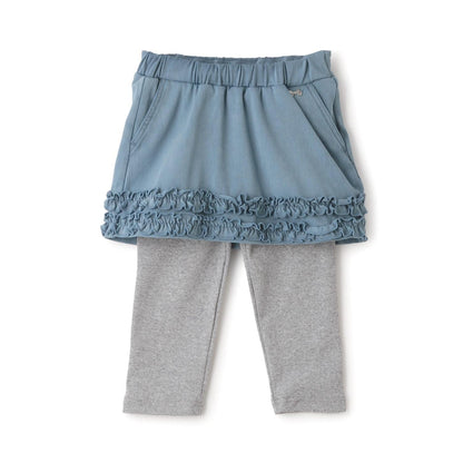 下襬荷葉邊 附打底褲 半身裙