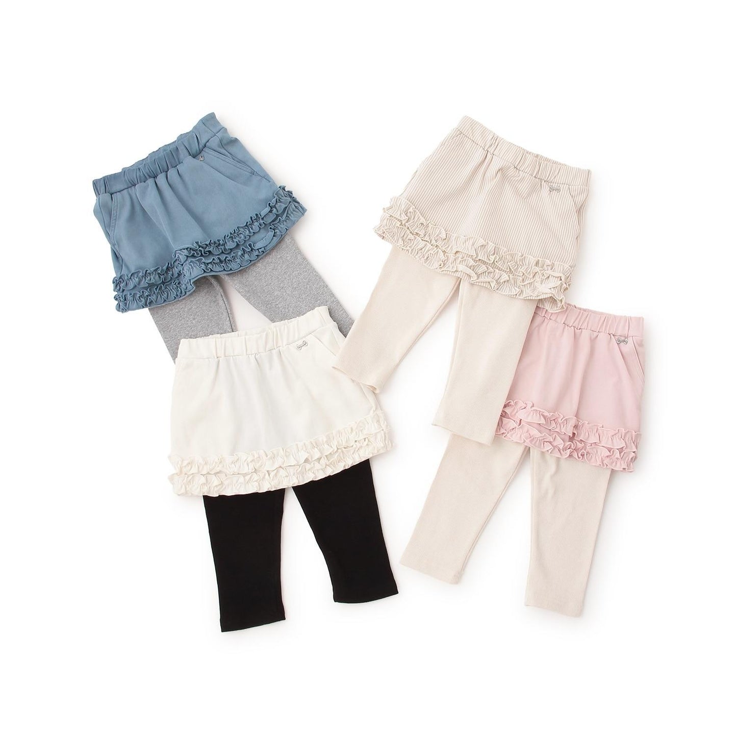 下襬荷葉邊 附打底褲 半身裙