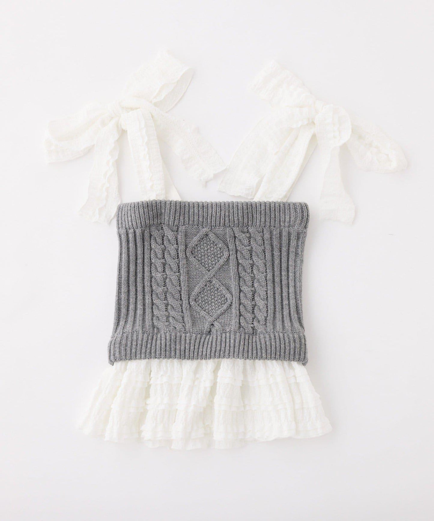 Denim Collection 肩部蝴蝶結設計 短款背心