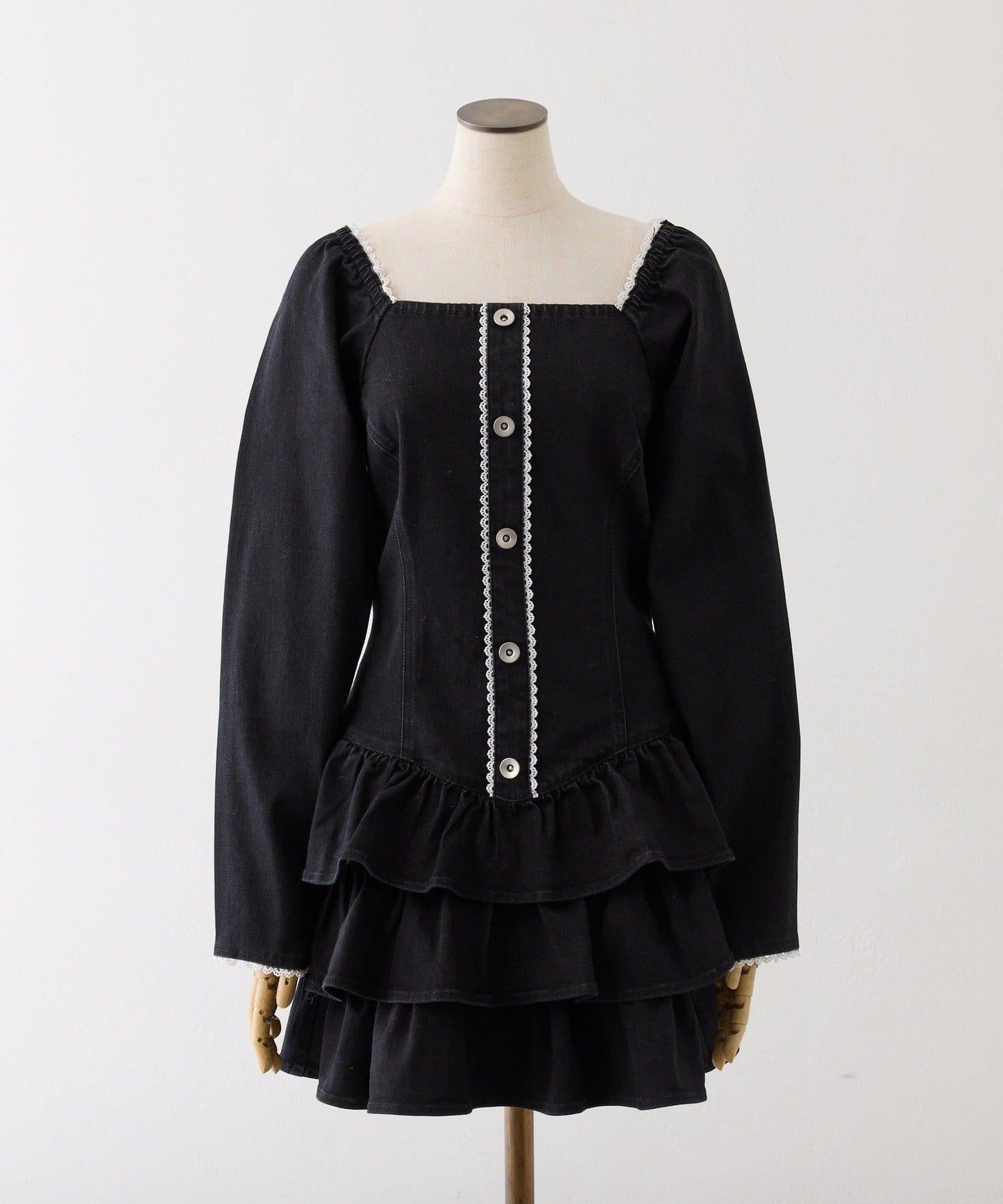 Denim Collection 層疊設計迷你連衣裙