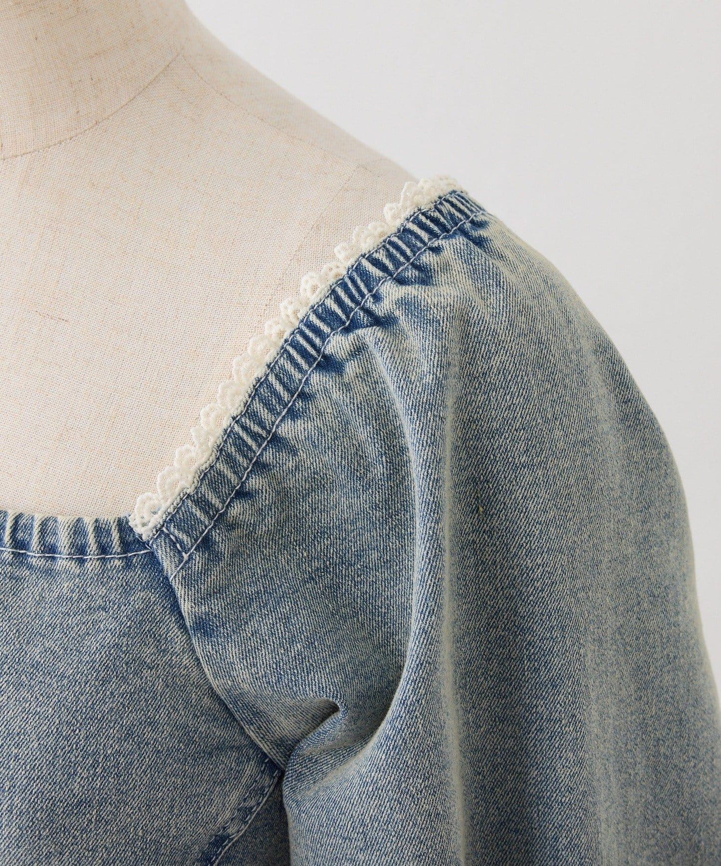 Denim Collection 層疊設計迷你連衣裙