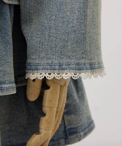 Denim Collection 層疊設計迷你連衣裙