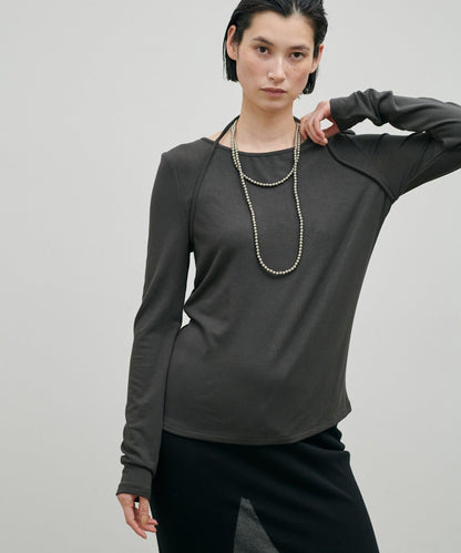 軟糯質感 吊帶領風 針織上衣