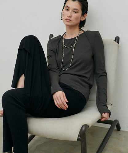 軟糯質感 吊帶領風 針織上衣