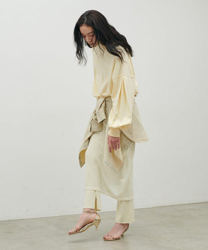 打褶袖 Logo設計套頭衛衣