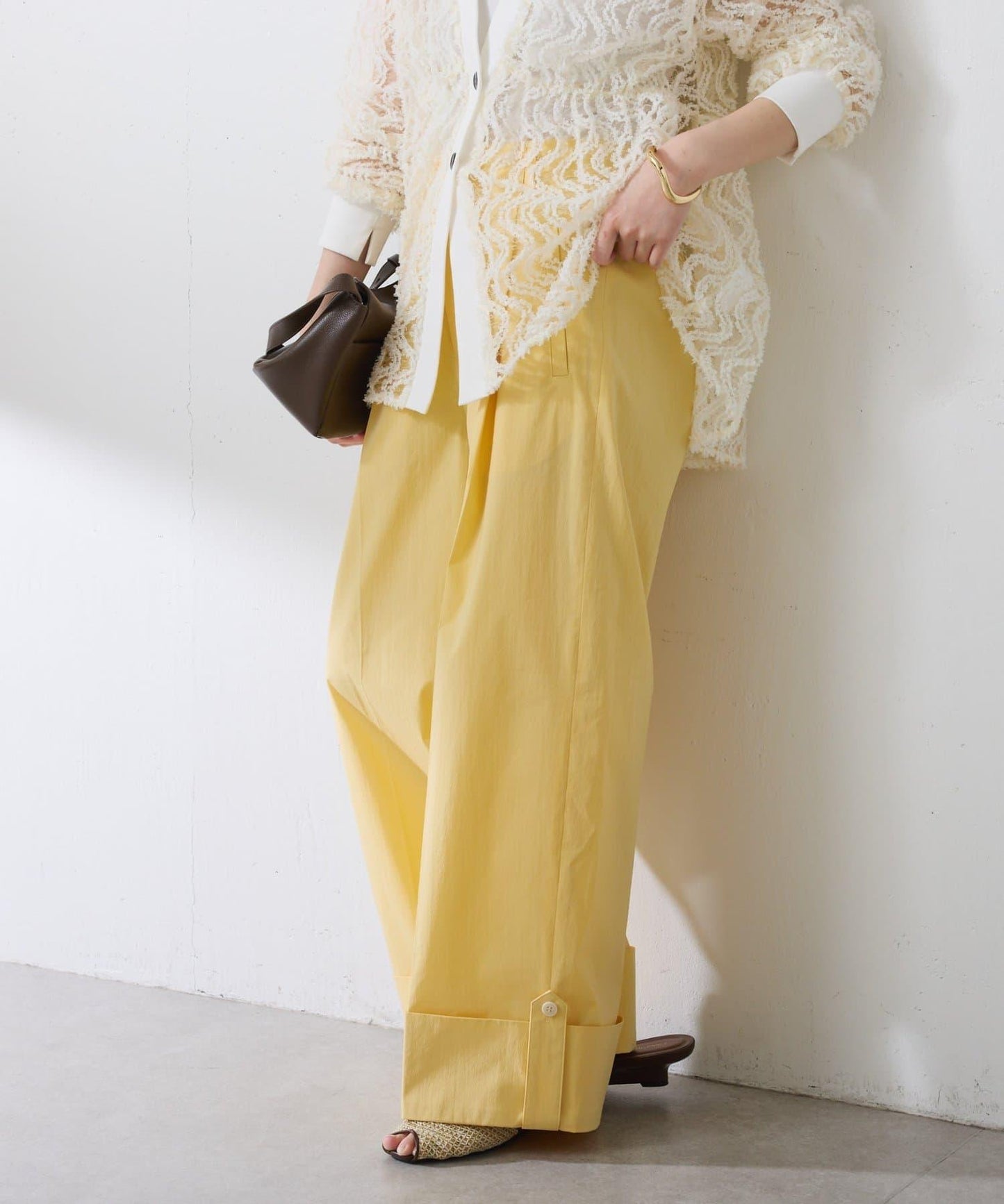 卷邊闊腿褲