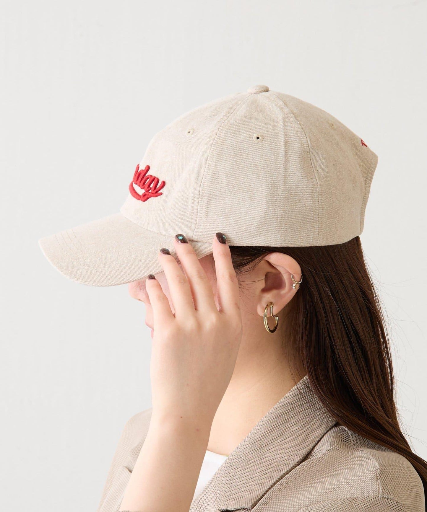 PAPILLONNER/パピヨネ Sunday刺繡棒球帽